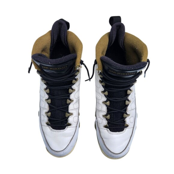 Air Jordan 9 Retro Big Statue GS 302359-109 White Black Militia Green Size 7Y - Picture 2 of 12